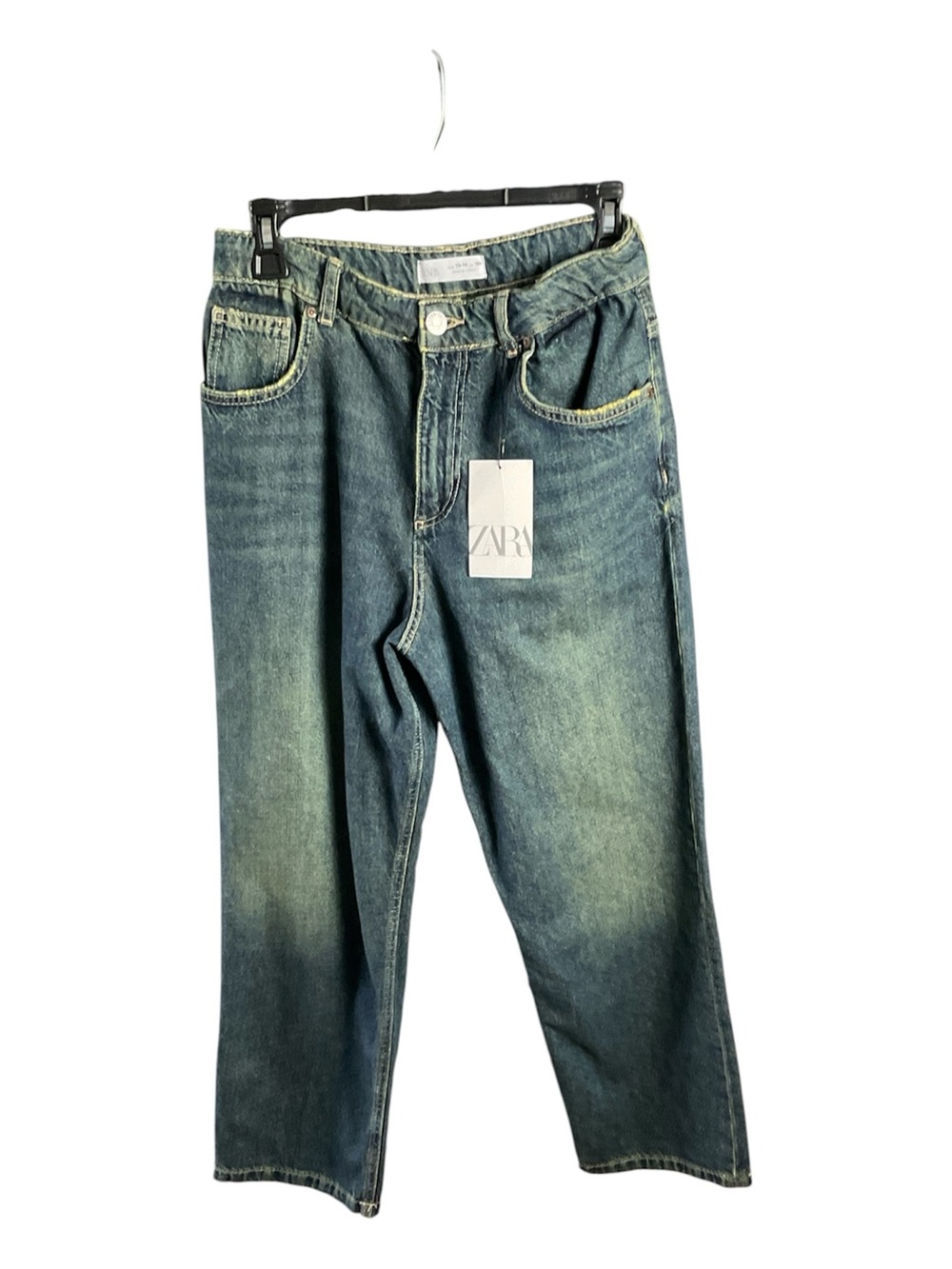 Zara Kids Teens Tinted Blue High Waisted Straight Leg Jeans Size 13/14 164cm NWT